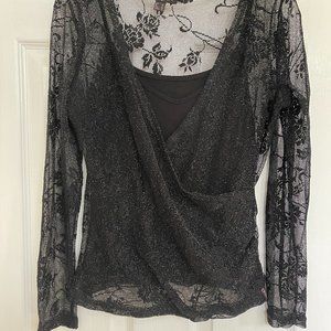 Lurex and Lace Black Chic Axara ParisTop